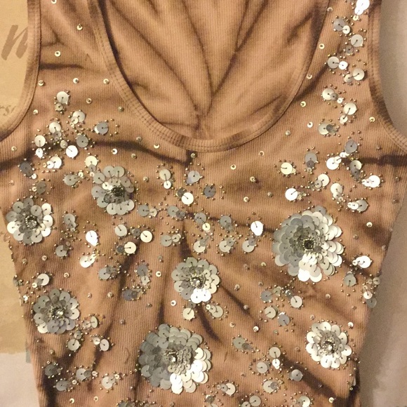 Boston Proper Tops - Boston Proper jeweled tank! Tie dyed tank w/detail